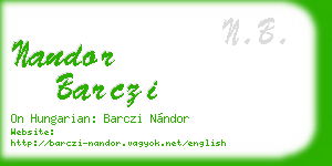 nandor barczi business card